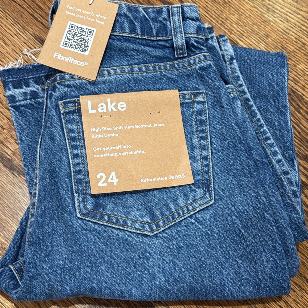 Reformation lake split jeans NWT